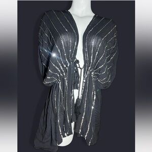 Vince Camuto Black Sequin Cardigan